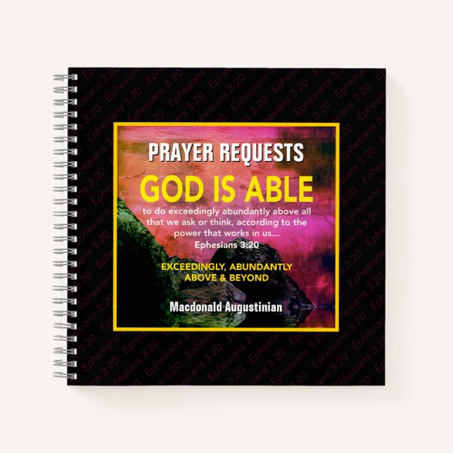GOD IST IN DER LAGE, Gebet zu beantragen Notizbuch (Vorderseite)