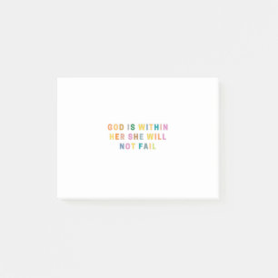 GOD IST IN IHR, SIE WIRD NICHT VERSAGT POST-IT KLEBEZETTEL