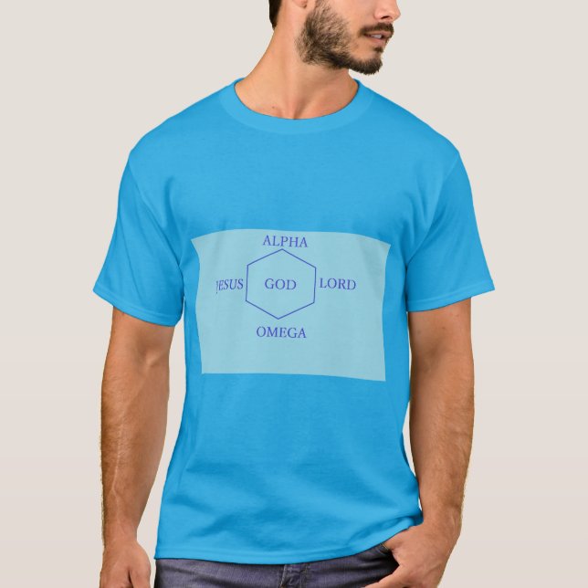 GOD JESUS ALPHA LORD OMEGA T-Shirt (Vorderseite)