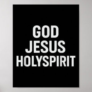 God Jesus Holy Spirit Christian Faith Church Belie Poster