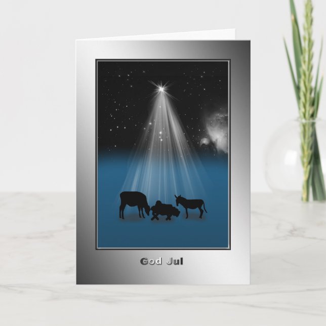 God Jul, "Joyeux Noël" Carte suédoise (Devant)