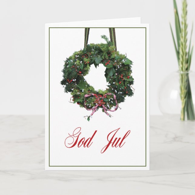 God Jul Swedisch Christmas Card Feiertagskarte (Vorderseite)