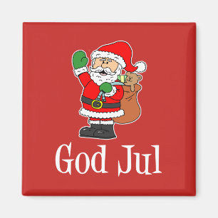 God Jul Swedish Christmas Père Noël Magnet