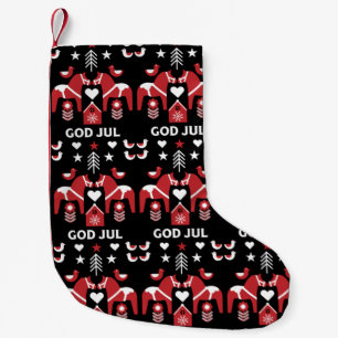 God Jul Swedish Folk Art Kleiner Weihnachtsstrumpf