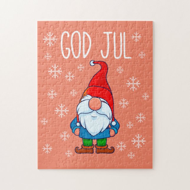 God Jul, Swedish Tomte Gnome, skandinavisches Merr (Vertikal)