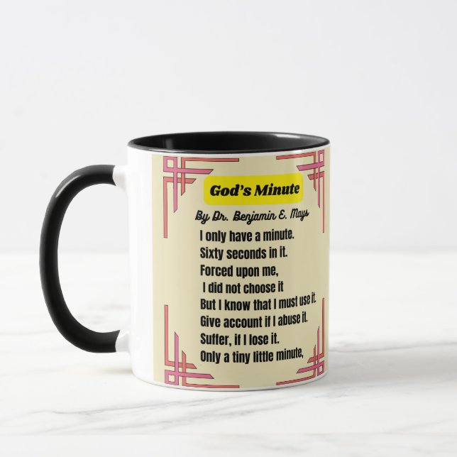 God-Minute-Gedicht Tasse (Links)