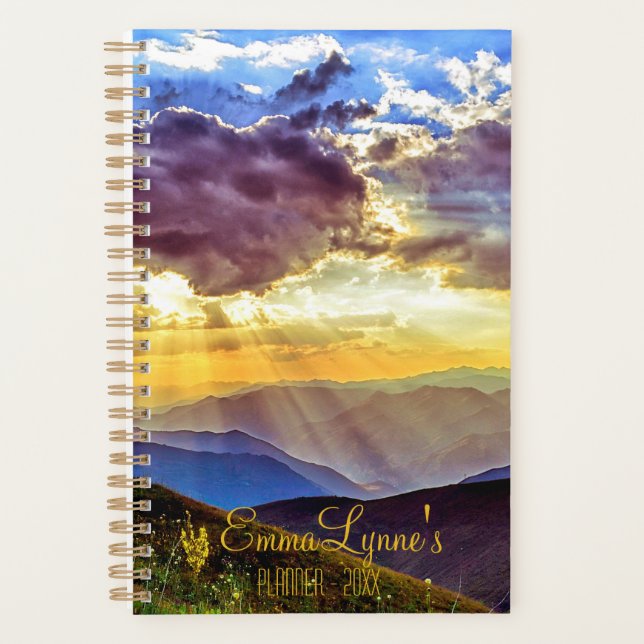 God Ray Sunams on Mountain Foto Custom Planer (Vorderseite)