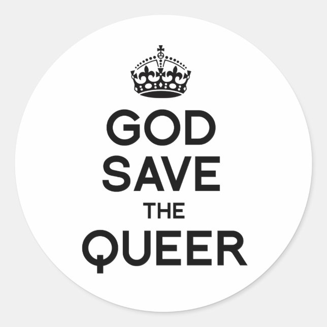 GOD RETTETE DIE QUEE -.pnng Runder Aufkleber (Vorderseite)