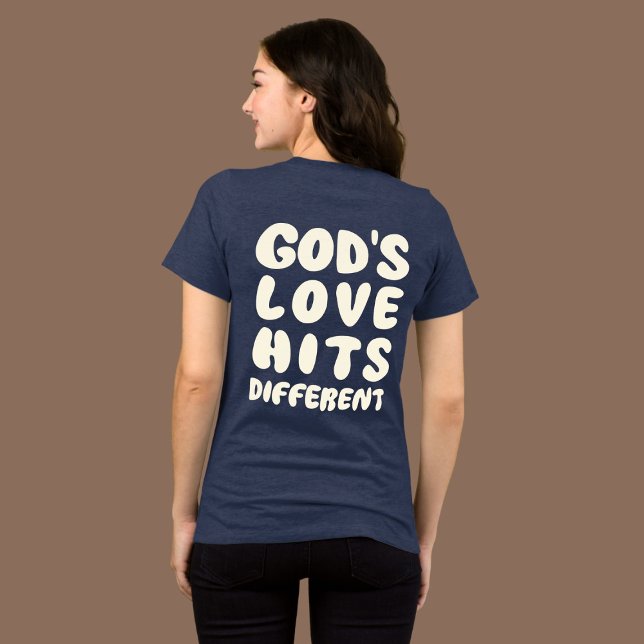 God’s Love Hits Different, Christian Faith Tri-Blend Shirt (Von Creator hochgeladen)
