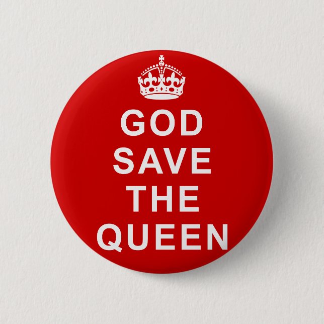 God Save the Queen T-Shirts, Taschen, Geschenke Button (Vorderseite)