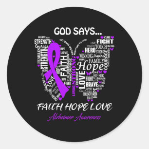 God Say Faith Hope Liebe Heimerheimer Awareness Gi Runder Aufkleber