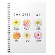 God Says I Am Affirmation Pastel Zinnia Floral