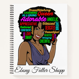 God Says I Am Beautiful Black Queen Melanin Woman Notizbuch