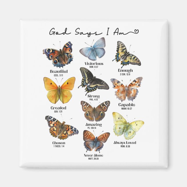 God Says I Am Bible Verse Religious Christian Butt Magnet (Vorne)