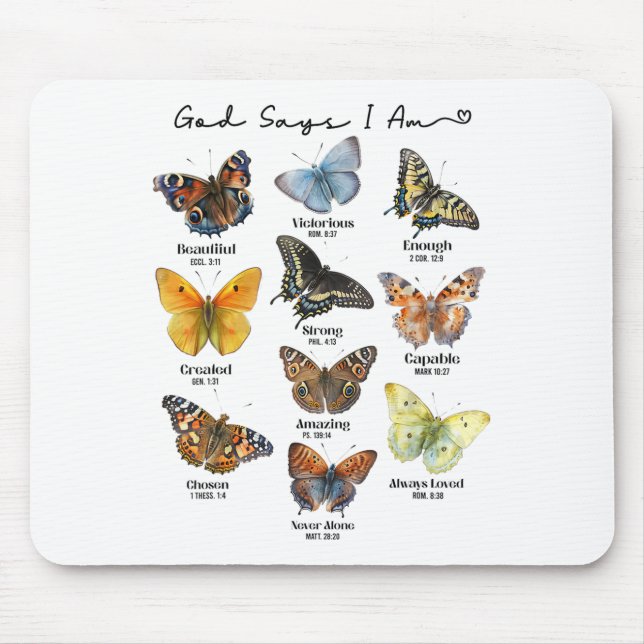 God Says I Am Bible Verse Religious Christian Butt Mousepad (Vorne)