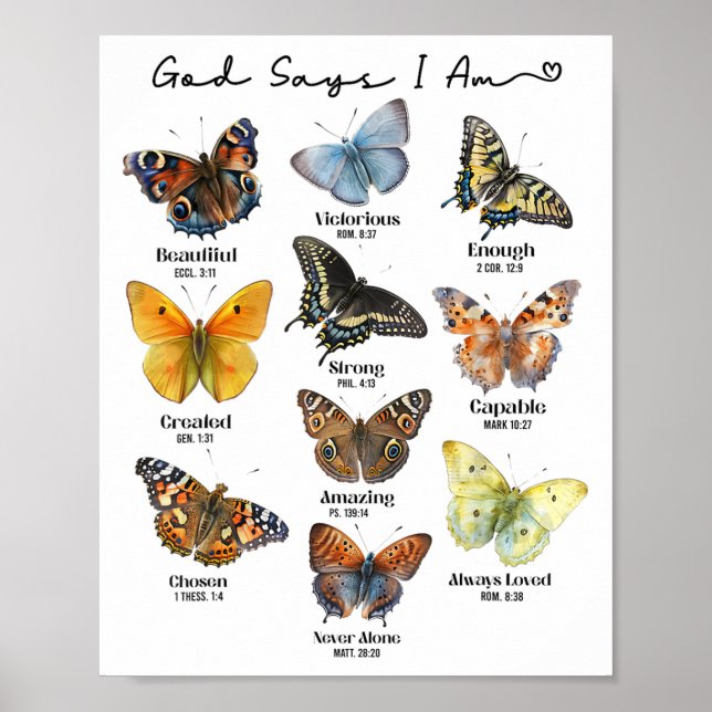 God Says I Am Bible Verse Religious Christian Butt Poster (Vorne)