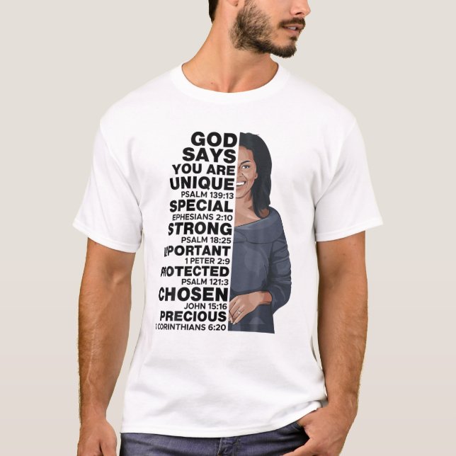 God Says Michelle Obama Women History Month Love M T-Shirt (Vorderseite)