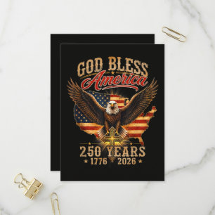 God segne Amerika Adler 250 Jahre 1776 2026 Einladungspostkarte