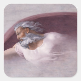 God the Father Renaissance Devotional Design Quadratischer Aufkleber
