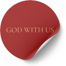GOD WITH US Red Minimal Christmas Sticker #4