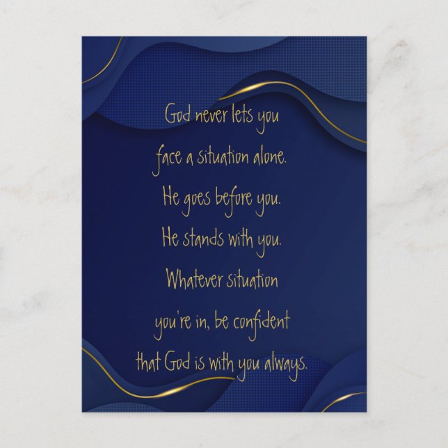 God With You Always Never Alone Inspirational  Postkarte (Vorderseite)
