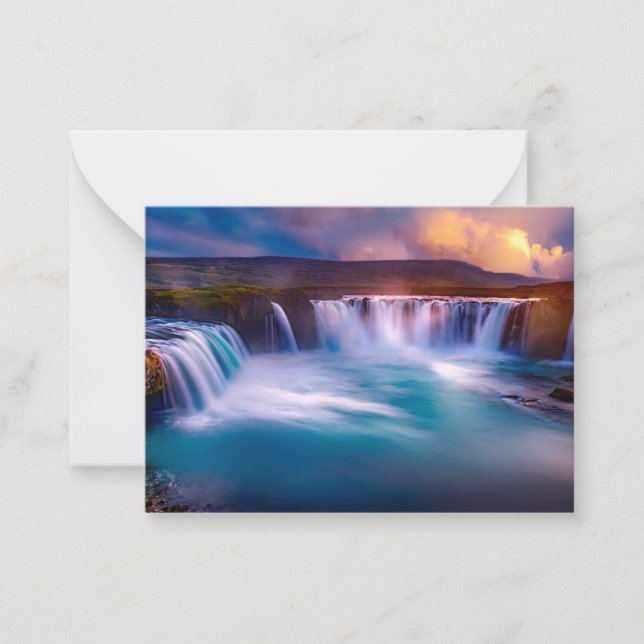 Godafoss, Island Wasserfälle Mitteilungskarte (Vorderseite)
