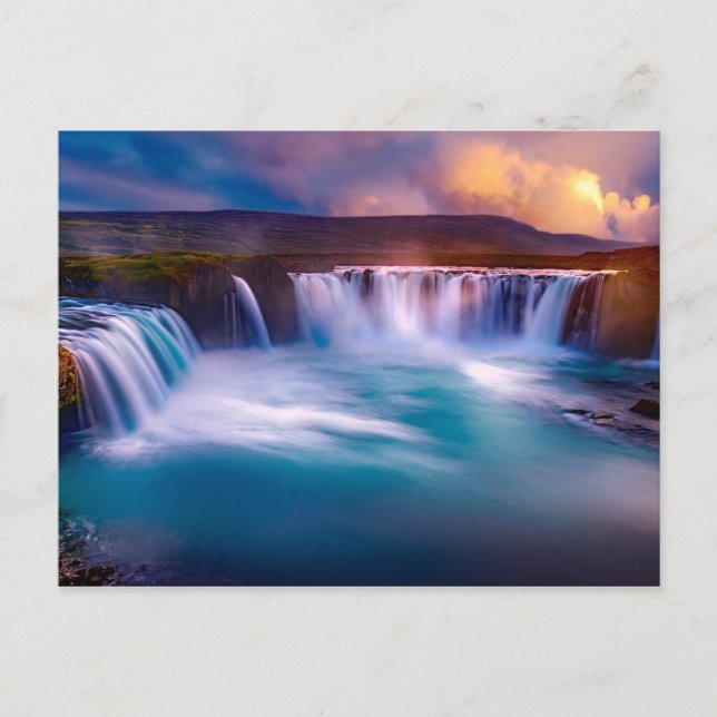 Godafoss, Isländische Wasserfälle Postkarte (Vorderseite)