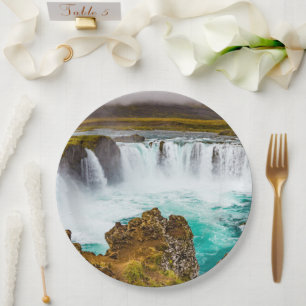 Godafoss Wasserfall, Island Pappteller