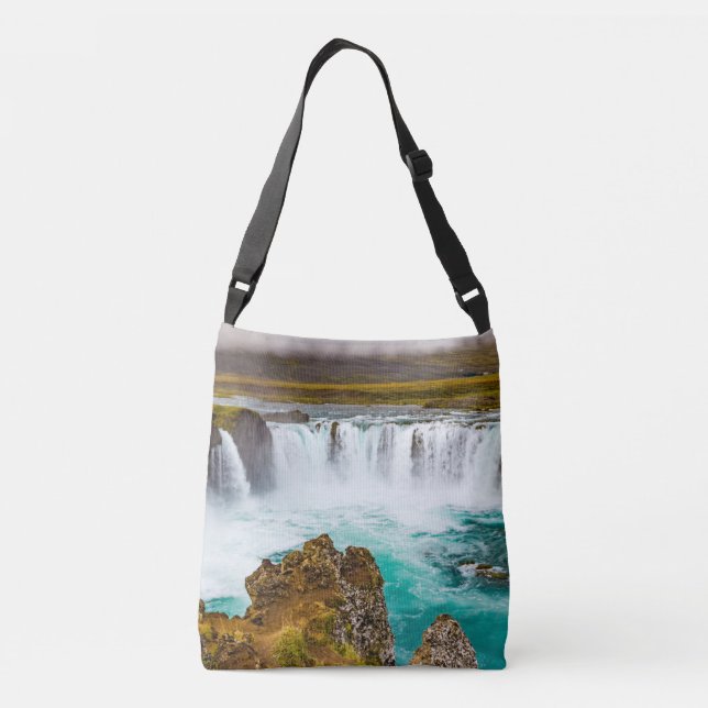 Godafoss Wasserfall, Island Tragetaschen Mit Langen Trägern (Rückseite)