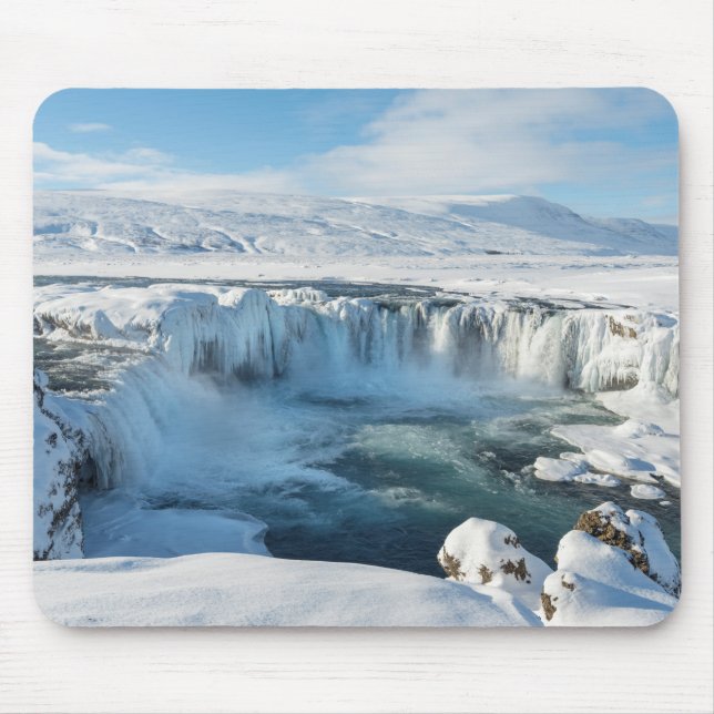 Godafoss Wasserfall Landschaft Mousepad (Vorne)