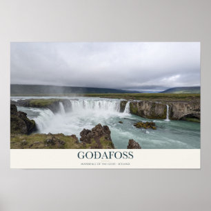 Goðafoss Wasserfall und Türkis Fluss Poster