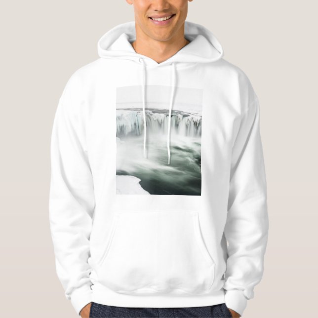 Godafoss Wasserfall, Winter, Island Hoodie (Vorderseite)