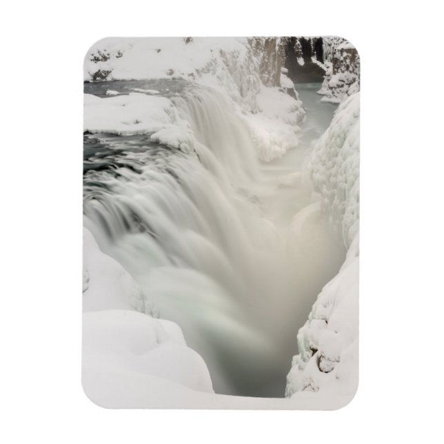 Godafoss Wasserfall, Winter, Island Magnet (Vertikal)
