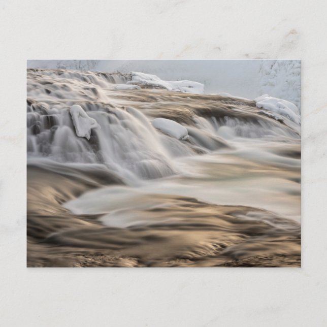 Godafoss Wasserfall, Winter, Island Postkarte (Vorderseite)