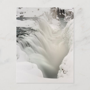 Godafoss Wasserfall, Winter, Island Postkarte
