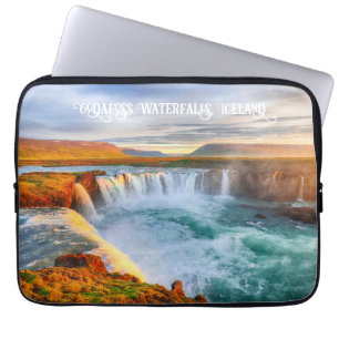 Godafoss-Wasserfälle im benutzerdefinierten Text, Laptopschutzhülle