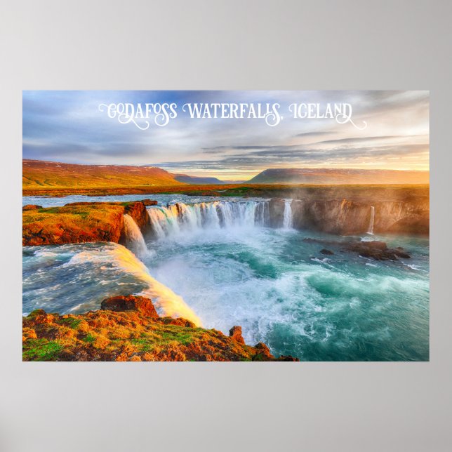 Godafoss Wasserfälle, Island Poster (Vorne)