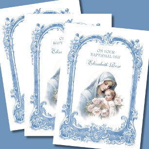 Godchild Baptisbaby Girl Christening Mary Jesus Karte