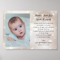 Godchild Foto Godmateltern Gedicht auf Gold Stars