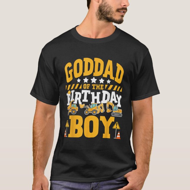 Goddad of the Birthday Boy Excavator Construction  T-Shirt (Vorderseite)