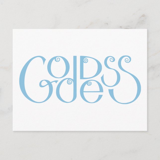 Goddess blass blue Postcard Postkarte (Vorderseite)