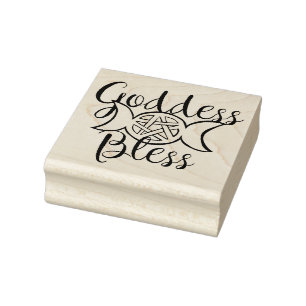 Goddess Bless Triple Moon Pentagram Gummistempel