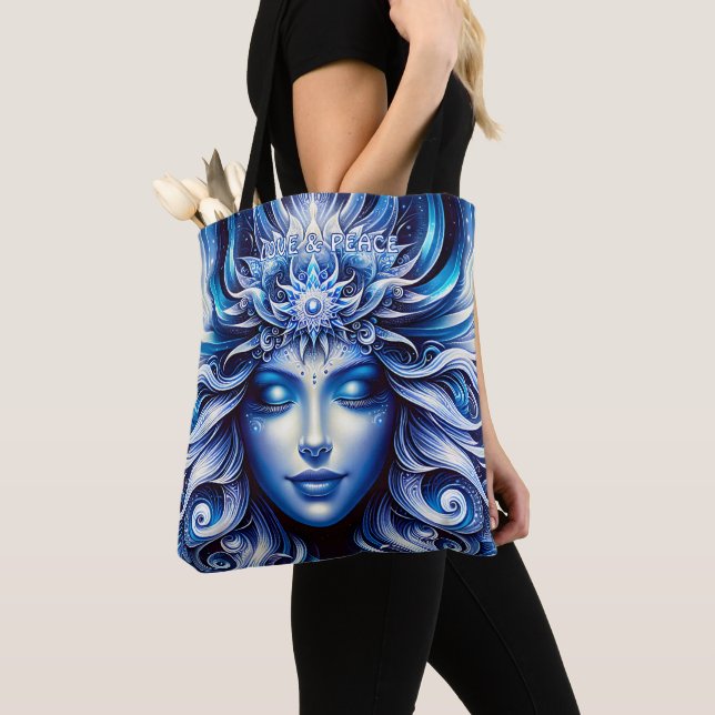 Goddess Celestial Blue Head Januar - Tasche (Von Nahem)