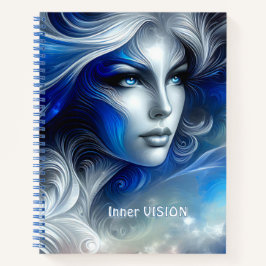 Goddess Celestial White Blue Head Februar - Notizbuch