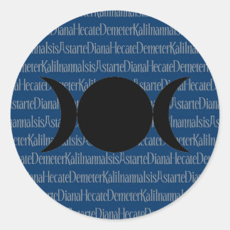 Goddess Chant (blau) Runder Aufkleber