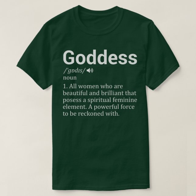 Goddess Definition Frauenrechte Feminismus Funny S T-Shirt (Design vorne)