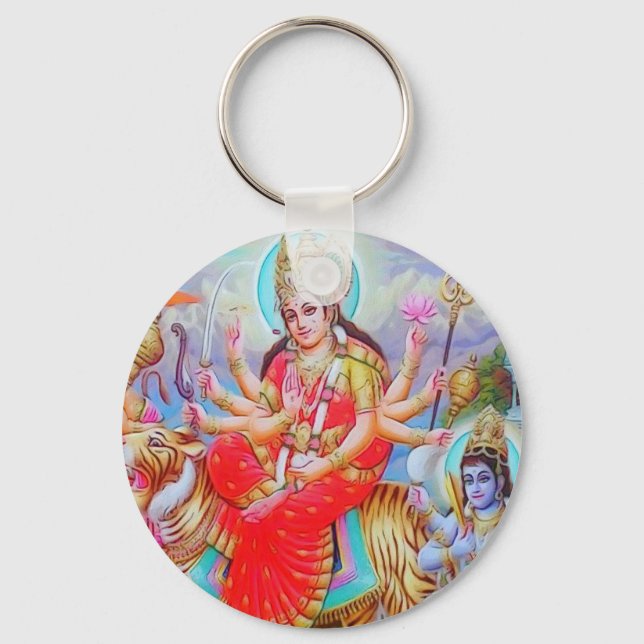 Goddess Durga Ji Painting Schlüsselanhänger (Vorderseite)