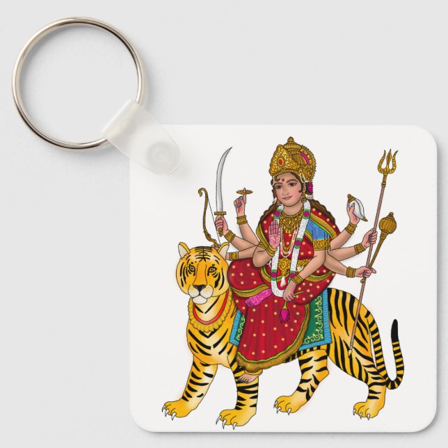 Goddess Durga Keychain Schlüsselanhänger (Vorderseite)
