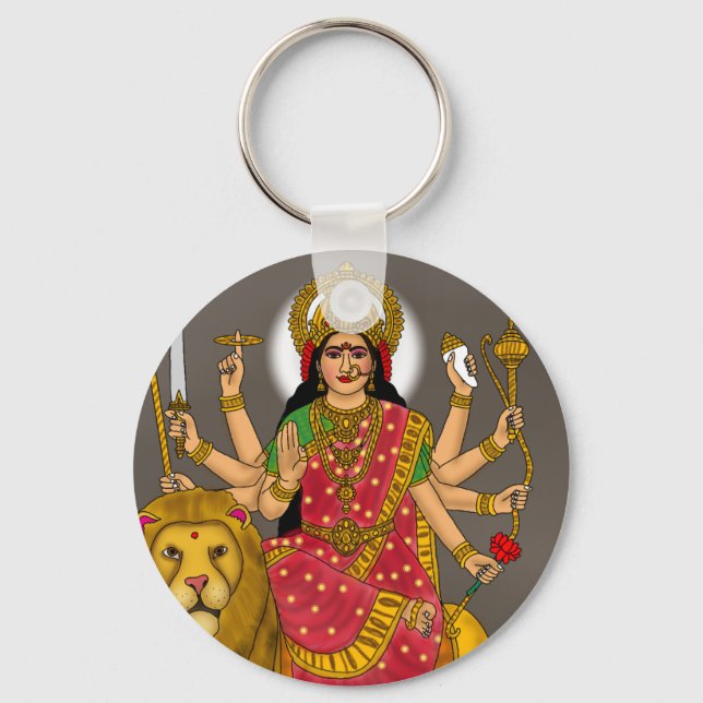 Goddess Durga Keychain Schlüsselanhänger (Vorderseite)