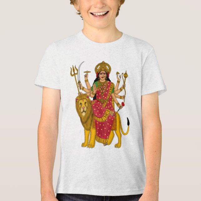 Goddess Durga T-Shirt Tri-Blend Shirt (Vorderseite)